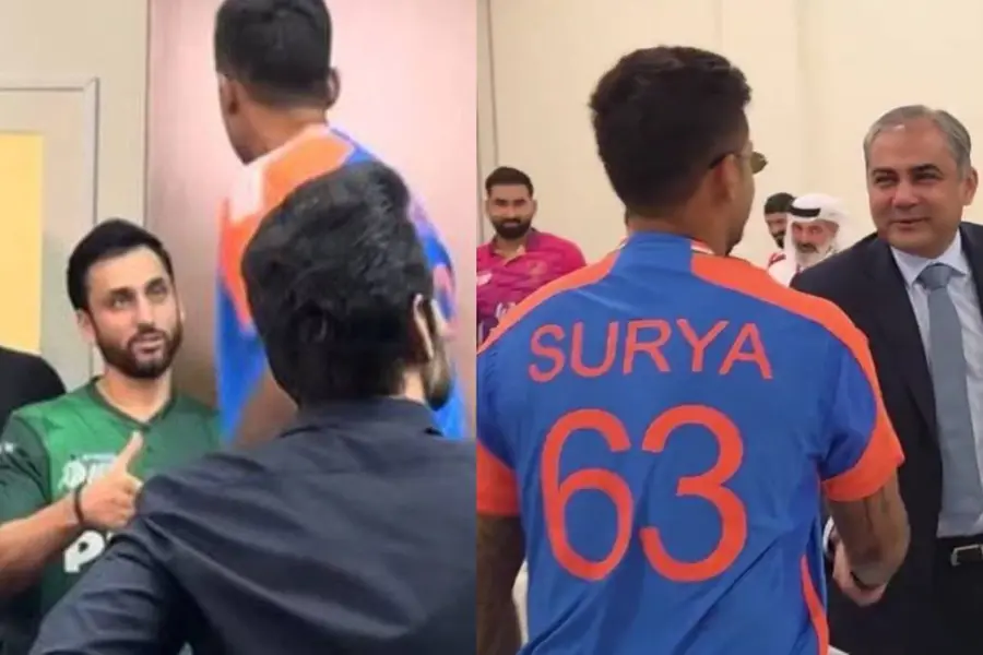 ക്യാപ്റ്റൻമാരുടെ വാർത്താസമ്മേളനത്തിൽ സൂര്യകുമാർ സൽമാൻ ആഗയ്ക്ക് ഹസ്തദാനം നൽകി - അഫ്രീദി
