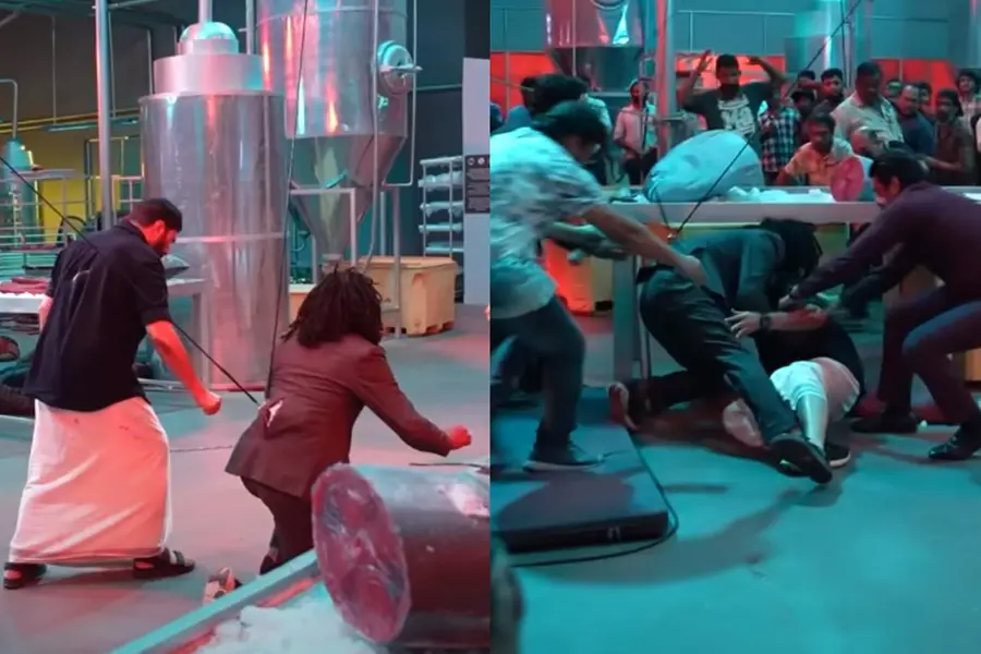 ചുറ്റുംനിന്നവർ പരിഭ്രാന്തരായ മമ്മൂട്ടിയുടെ അപകട സീൻ, വീഡിയോ പുറത്ത്