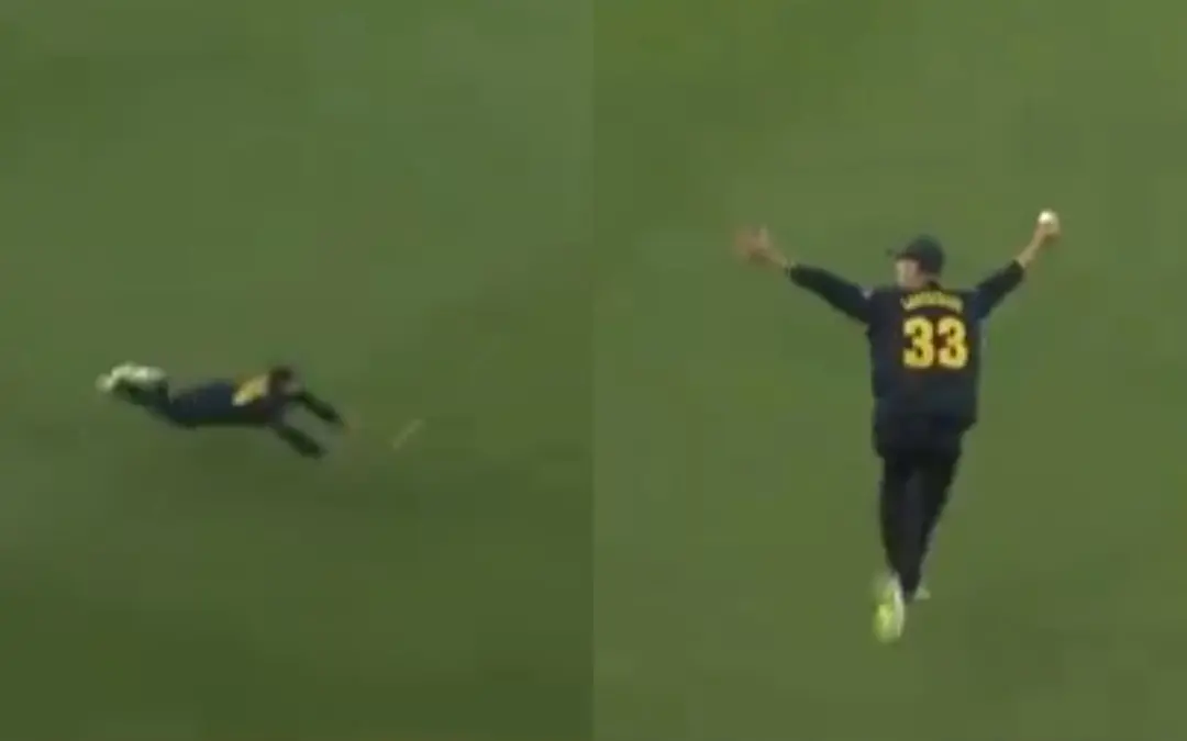 ലബുഷെയിനിന്റെ ക്യാച്ച്, Photo:screengrab, x.com/Glamorgan Cricket
