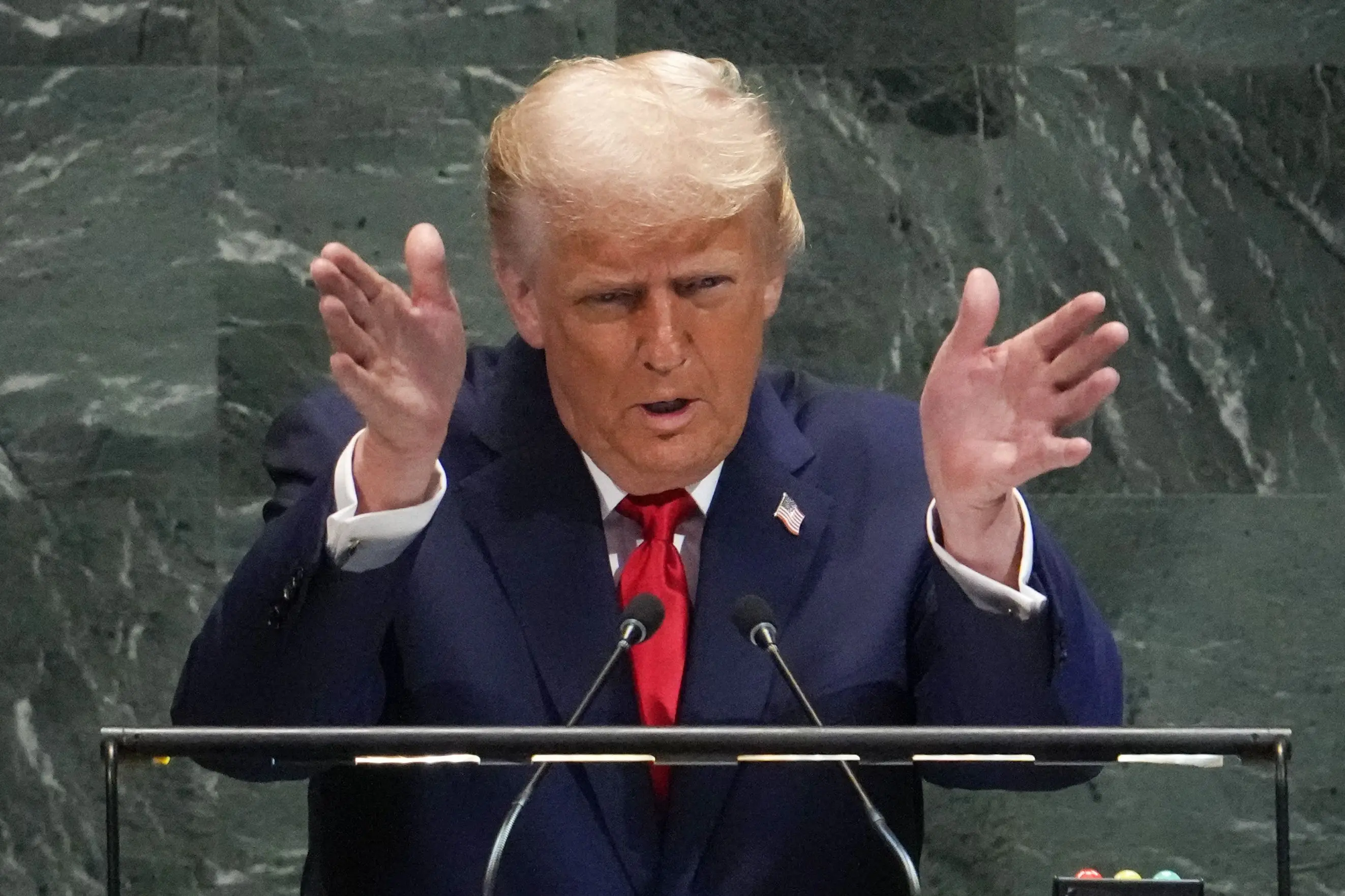 US President Donald Trump delivers remarks to the United Nations General Assembly at the UN headquarters in New York City | Photo: AFP