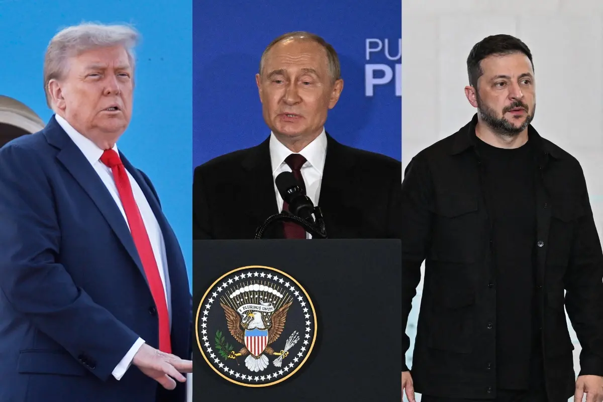 US President Donald Trump, Russian President Vladimir Putin and Ukrainian President Volodymyr Zelensky
