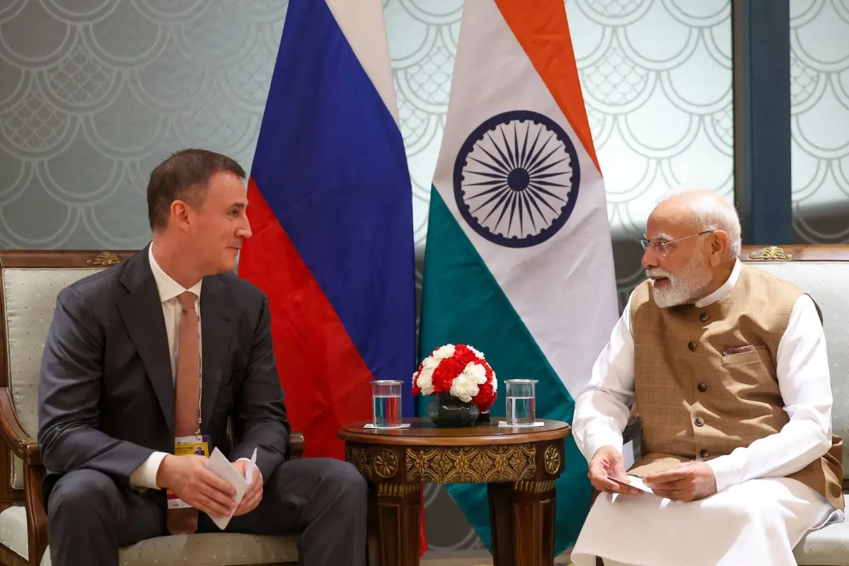 Prime Minister Narendra Modi with Russian Deputy Prime Minister Dmitry Patrushev | Photo: X/@narendramodi