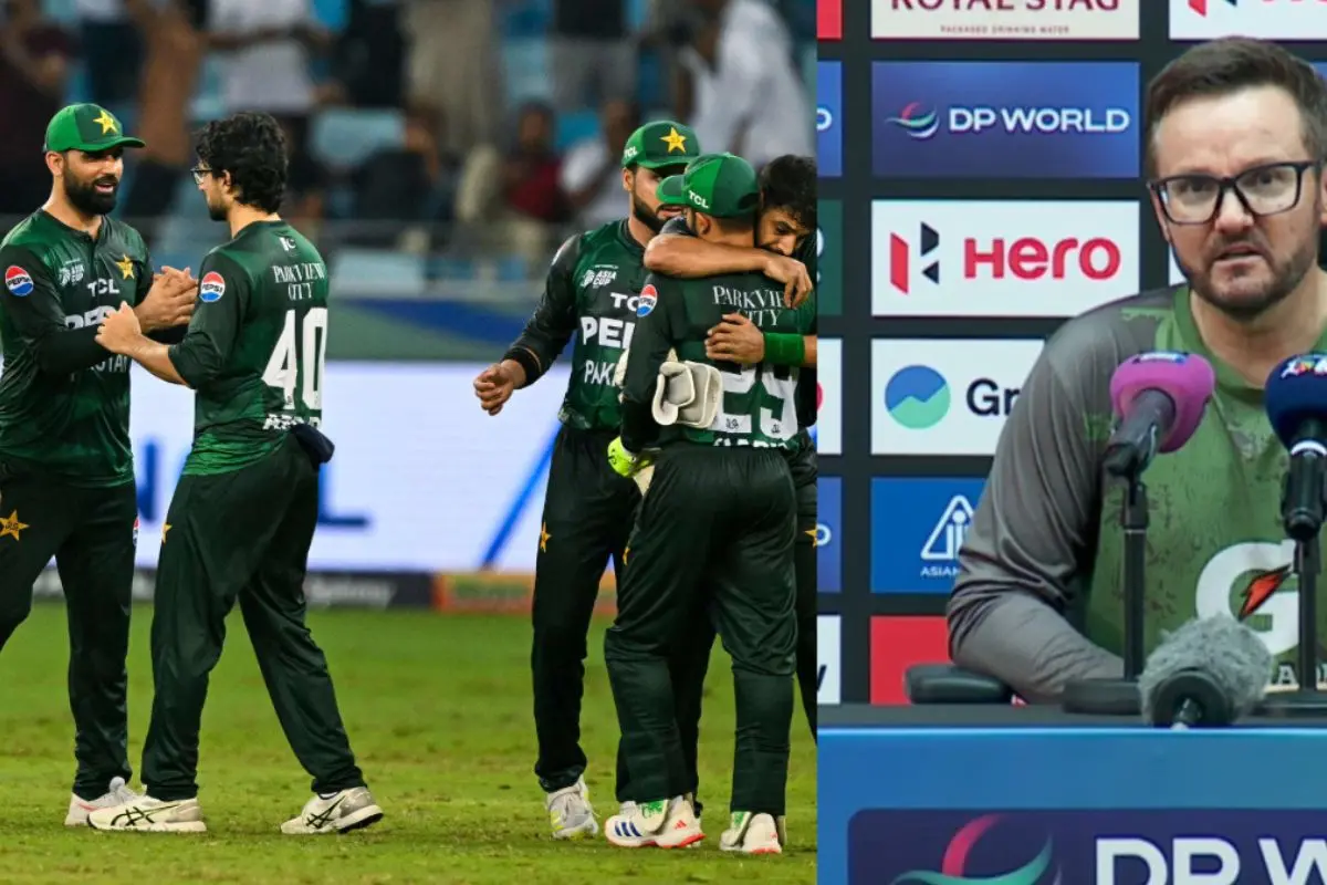 Pakistan's players celebrate after defeating Bangladesh in the Asia Cup 2025 Super Four Twenty20 international cricket match between Bangladesh and Pakistan at the Dubai International Stadium in Dubai; Mike Hesson | Photos: AFP, X