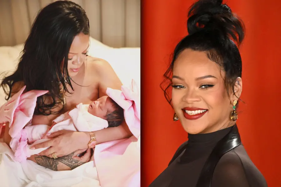 Rihanna with her newborn babygirl