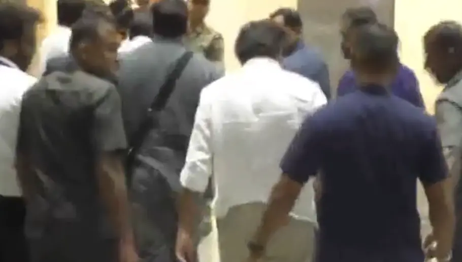 Actor Vijay at Trichy airport shortly after stampede at rally in Karur