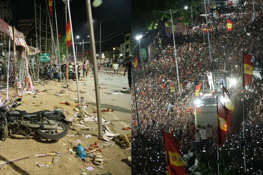Scenes from the stampede at Karur