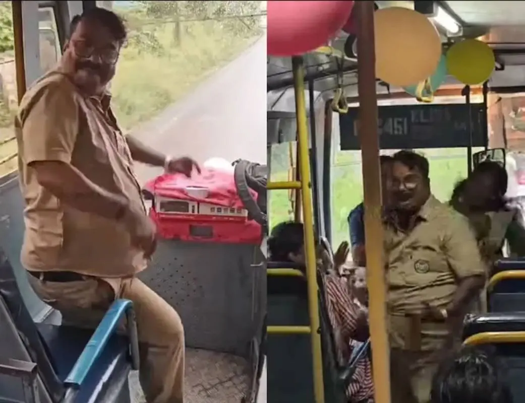 കെഎസ്ആര്ടിസി കണ്ടക്ടര് രാജീവ് കുമാര് ഡാൻസ് ചെയ്യുന്ന വീഡിയോയില് നിന്ന് | Photo: Special Arrangement