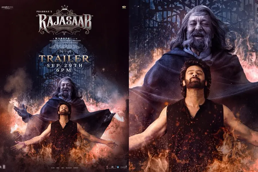 the raja saab trailer release poster