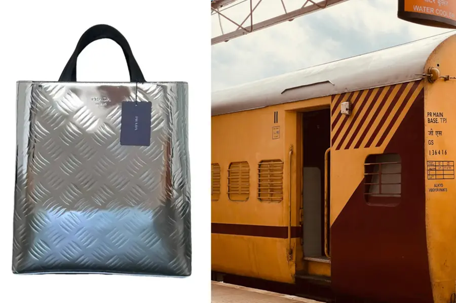 Social media says Prada copied Indian train floor design for their new mettalic bag