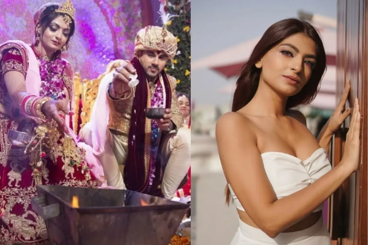 Wedding picture of Abhishek Bajaj and Akanksha Jindal, Akanksha Jindal (R)