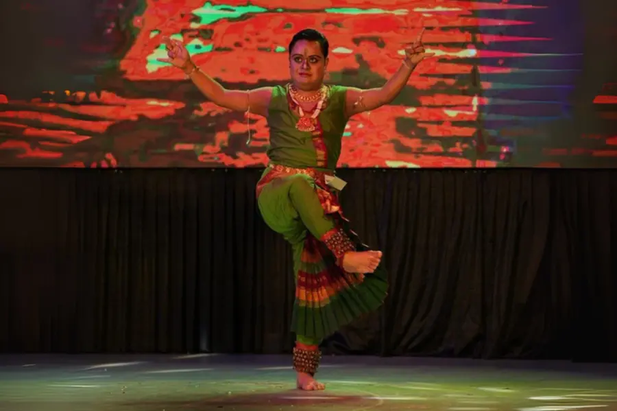 Korok Biswas performing dance at Sammohan 2025, the National Disability Arts Festival