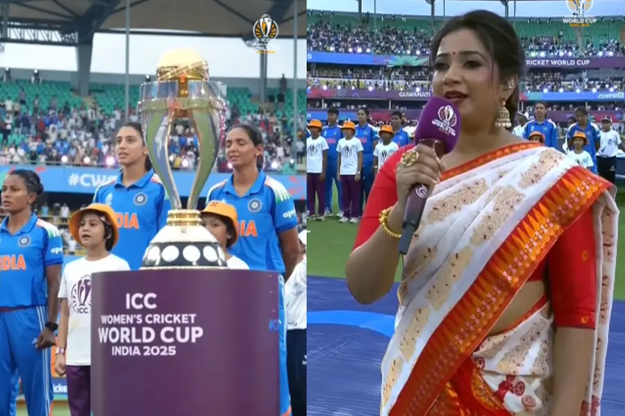 Shreya Ghoshal sings National Anthem live at ICC Women’s World Cup 2025 Opener in Guwahati