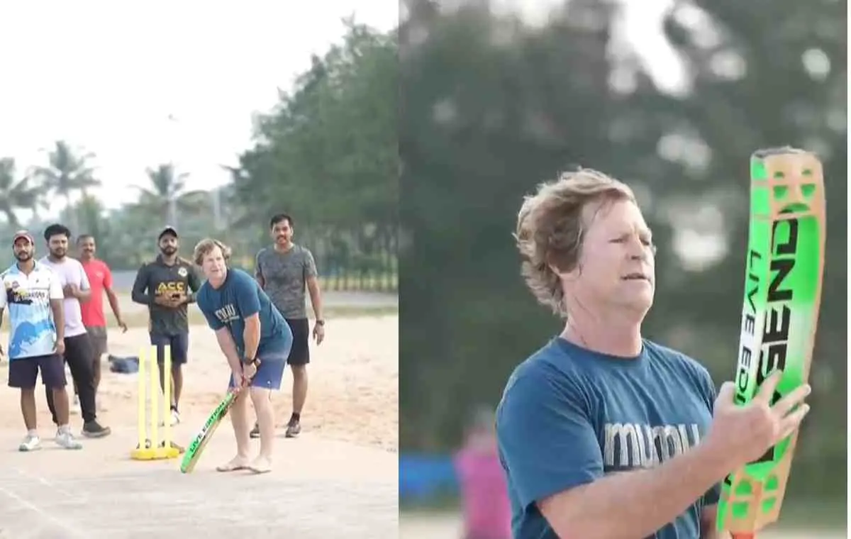 Former South African cricketer plays cricket with Kerala youth | Visual from the video