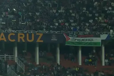 Pro-Palestine flag appears in gallery during Super League Kerala season 2 opener in Kozhikode