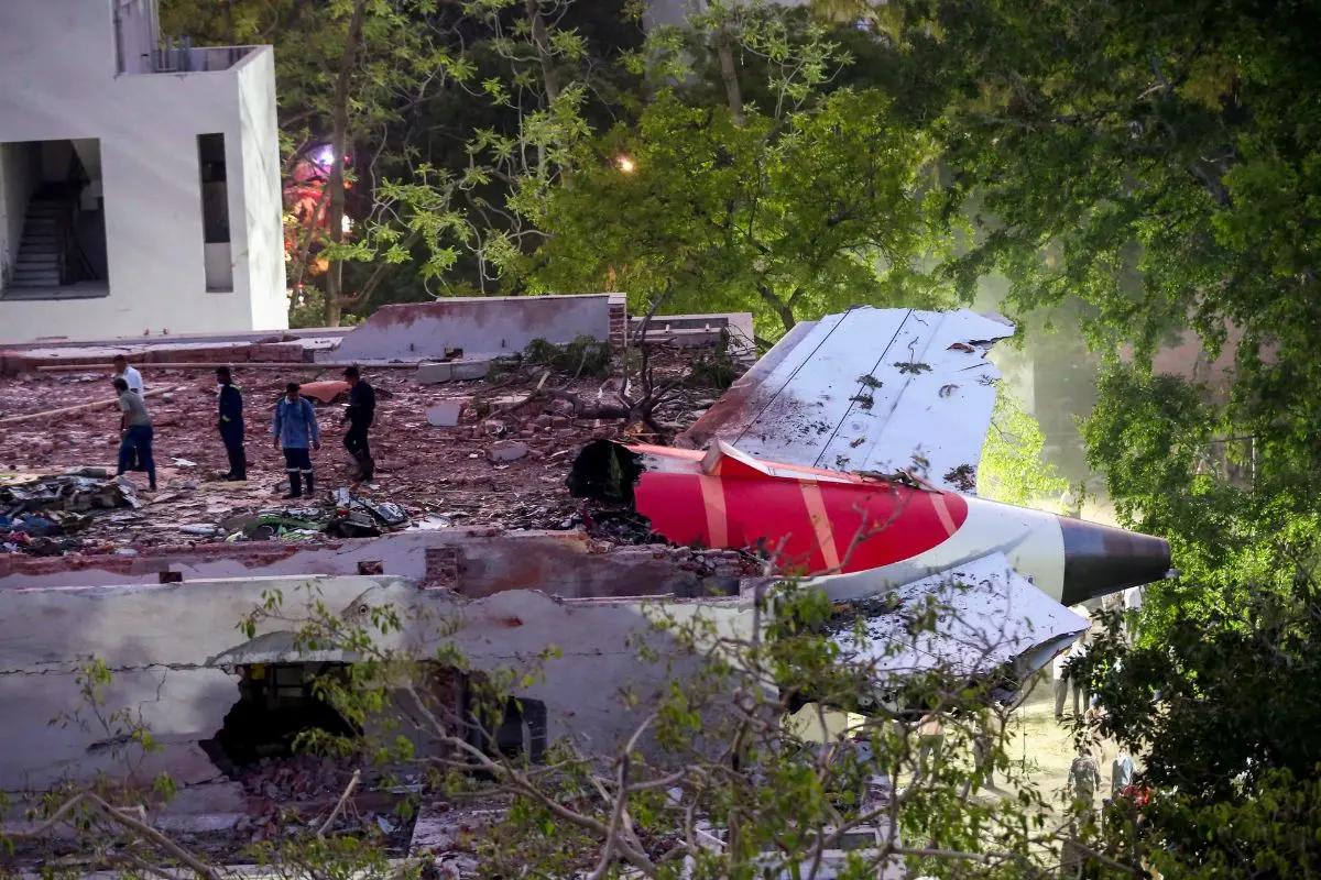 Remains of the Air India plane that crashed moments after taking off from the Ahmedabad airport (File Photo: PTI)