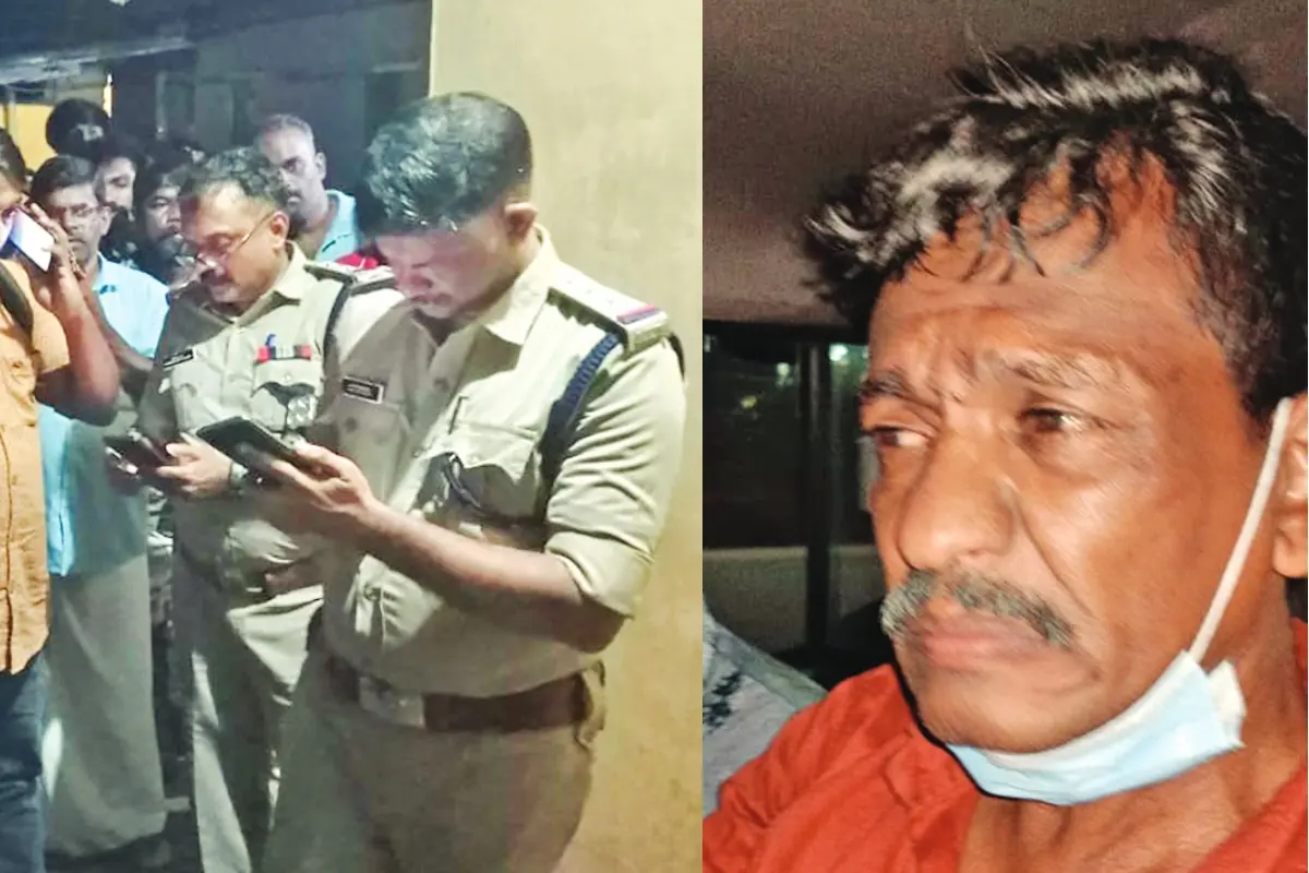 ചൊവ്വന്നൂരിലെ വാടക ക്വാര്ട്ടേഴ്സില് കൊലപാതകം നടന്ന മുറിക്ക് സമീപം എസ്എച്ച്ഒ കെ.ജി. ജയപ്രദീപിന്റെ നേതൃത്വത്തില് വിവരങ്ങൾ ശേഖരിക്കുന്നു, പ്രതി സണ്ണി | Photo: special arrangement