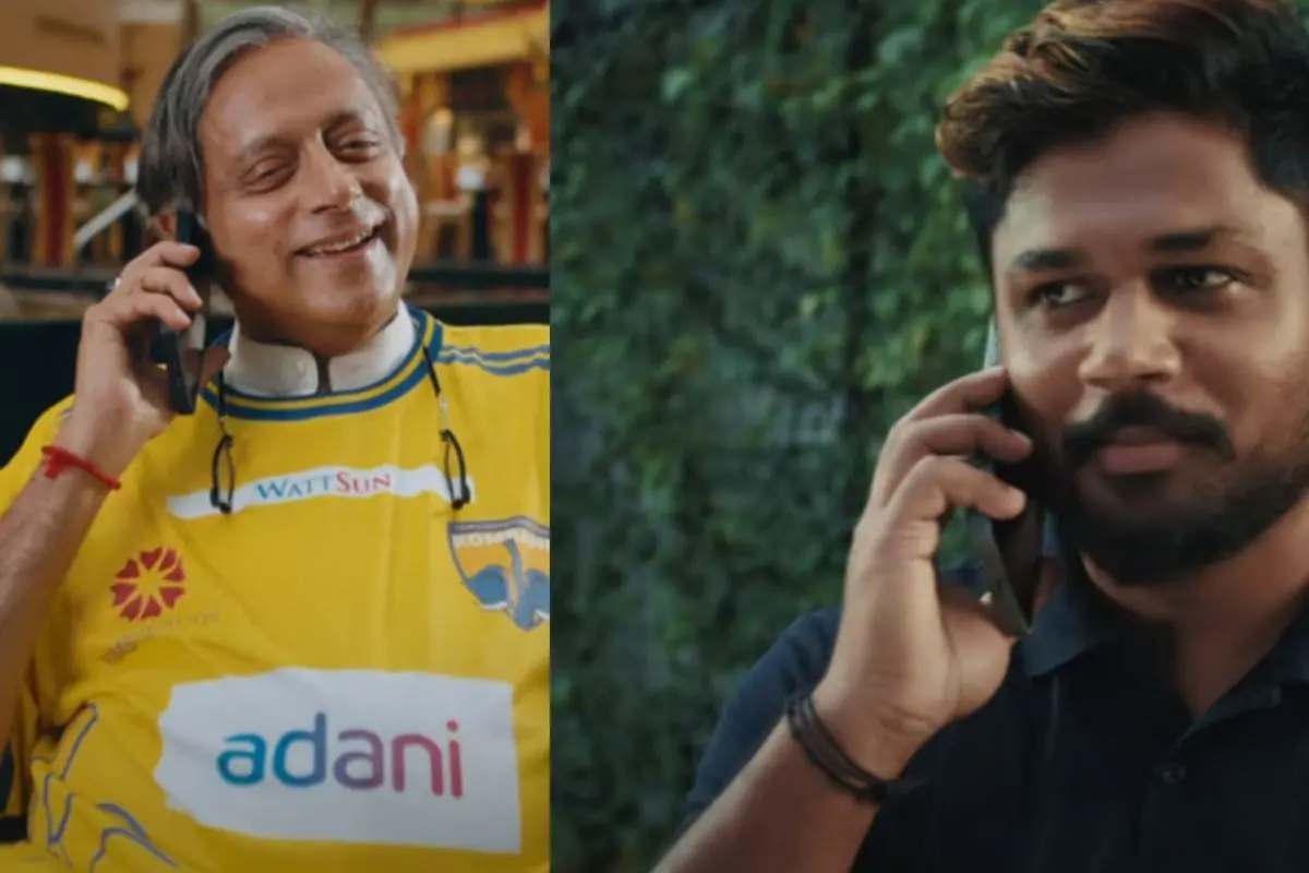 From (L) Shashi Tharoor, Sanju Samson | Screengrab from SLK promotional video
