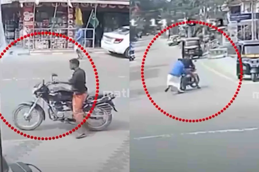 മോഷ്ടിച്ച ബൈക്കുമായി വന്നുപെട്ടത് ഉടമയുടെ മുന്നില്; നടുറോഡിലിട്ട് പിടികൂടി,സംഭവം പാലക്കാട്