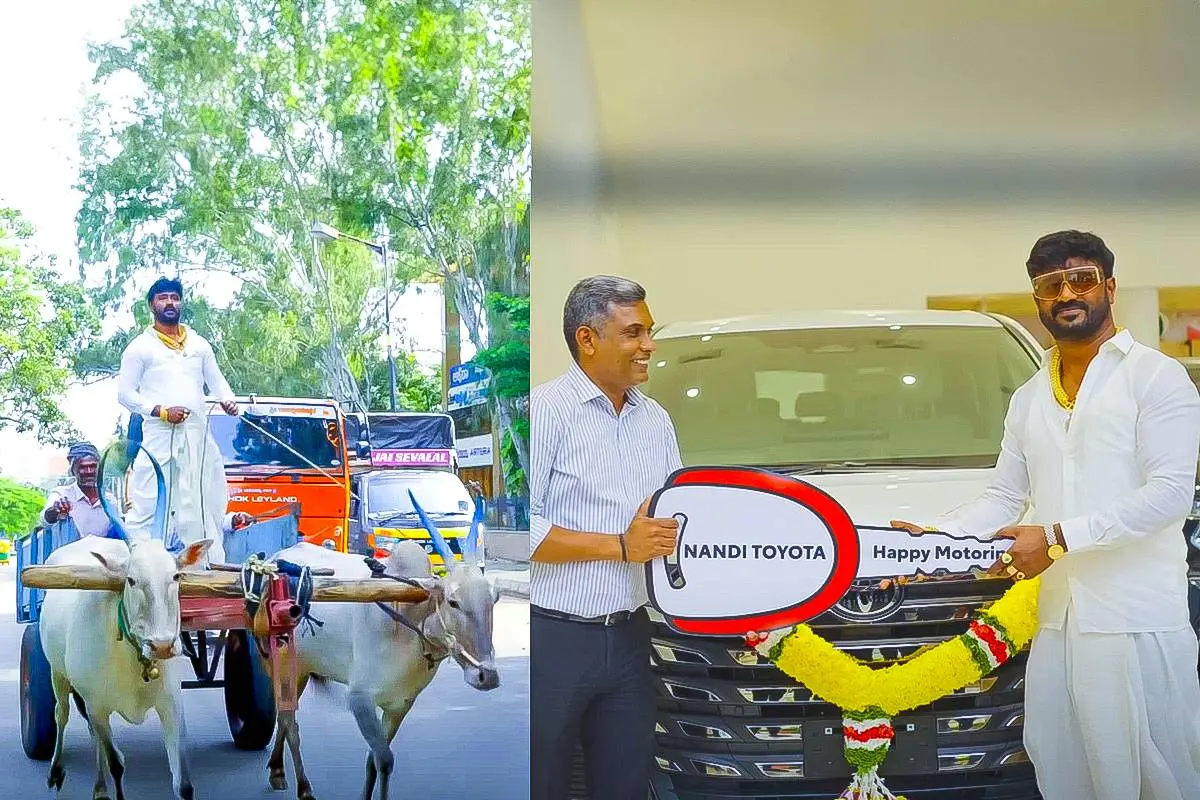 സഞ്ജു കാളവണ്ടിയില് ടൊയോട്ട വെല്ഫയര് സ്വന്തമാക്കാൻ എത്തുന്നു. പുതിയ വാഹനത്തിന്റെ താക്കോല് ഏറ്റുവാങ്ങുന്നു | Photo: Youtube/SSR Sanju