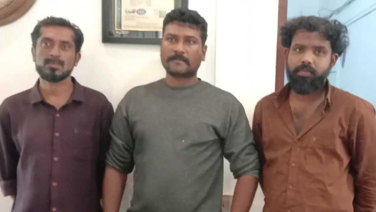 പിടിയിലായ രതീഷ്, ജയിൻ, രജിത്ത് എന്നിവര് (Image: Special arrangement)