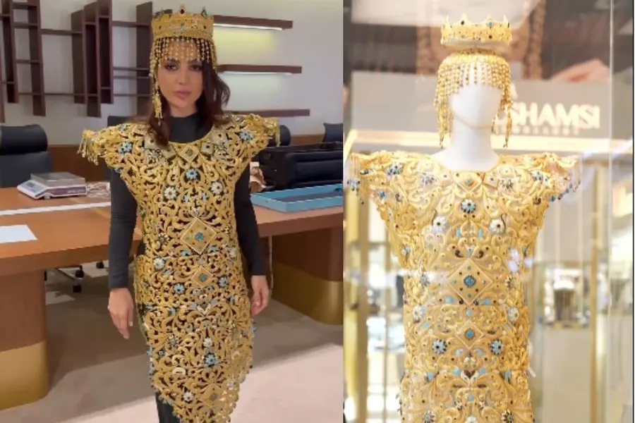 gold dress