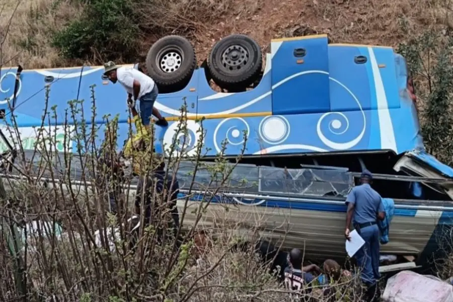 The bus involved in the accident | X