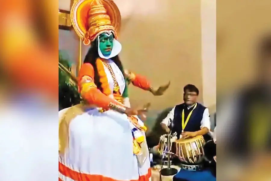 Kathakali performance before UK Prime Minister