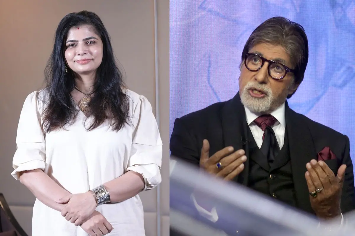 Singer Chinmayi Sripaada, actor and KBC host Amitabh Bachchan | Photo: Mathrubhumi/ Jaivin T Xavier, PTI