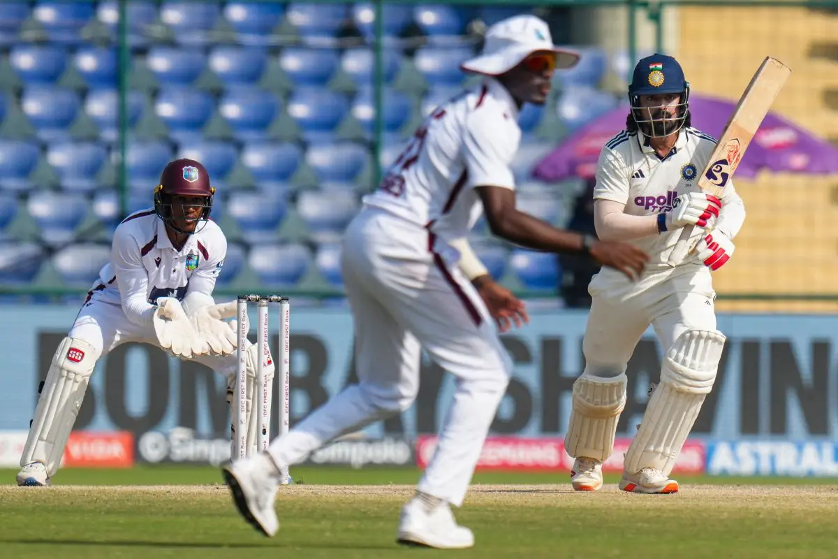 India's KL Rahul plays during the fifth day of the second and final Test cricket match between India and West Indies at Arun Jaitley Stadium in New Delhi. | Photo: PTI