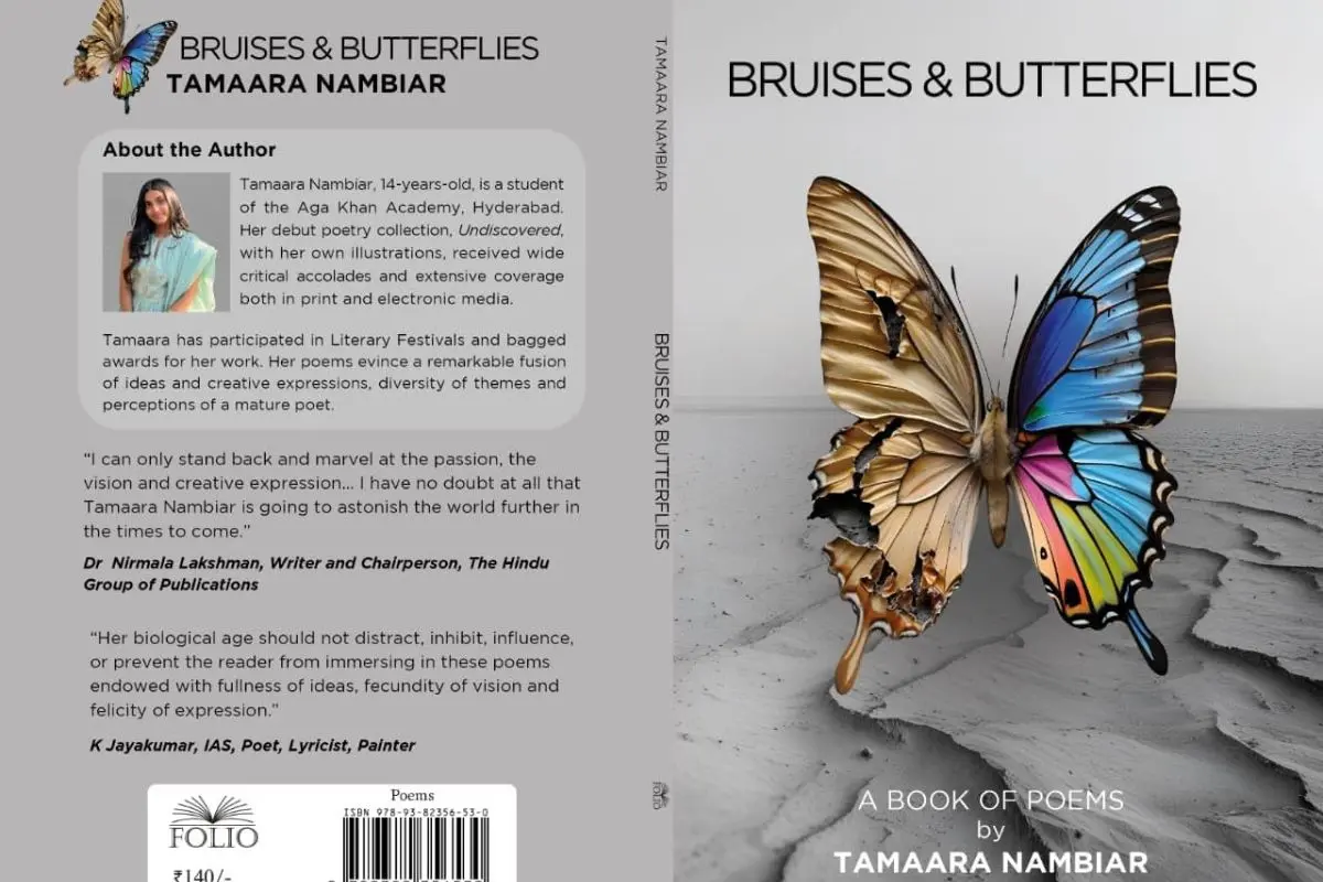 Cover page of the poetry collection 'Bruises & Butterflies' | Photo: Amazon