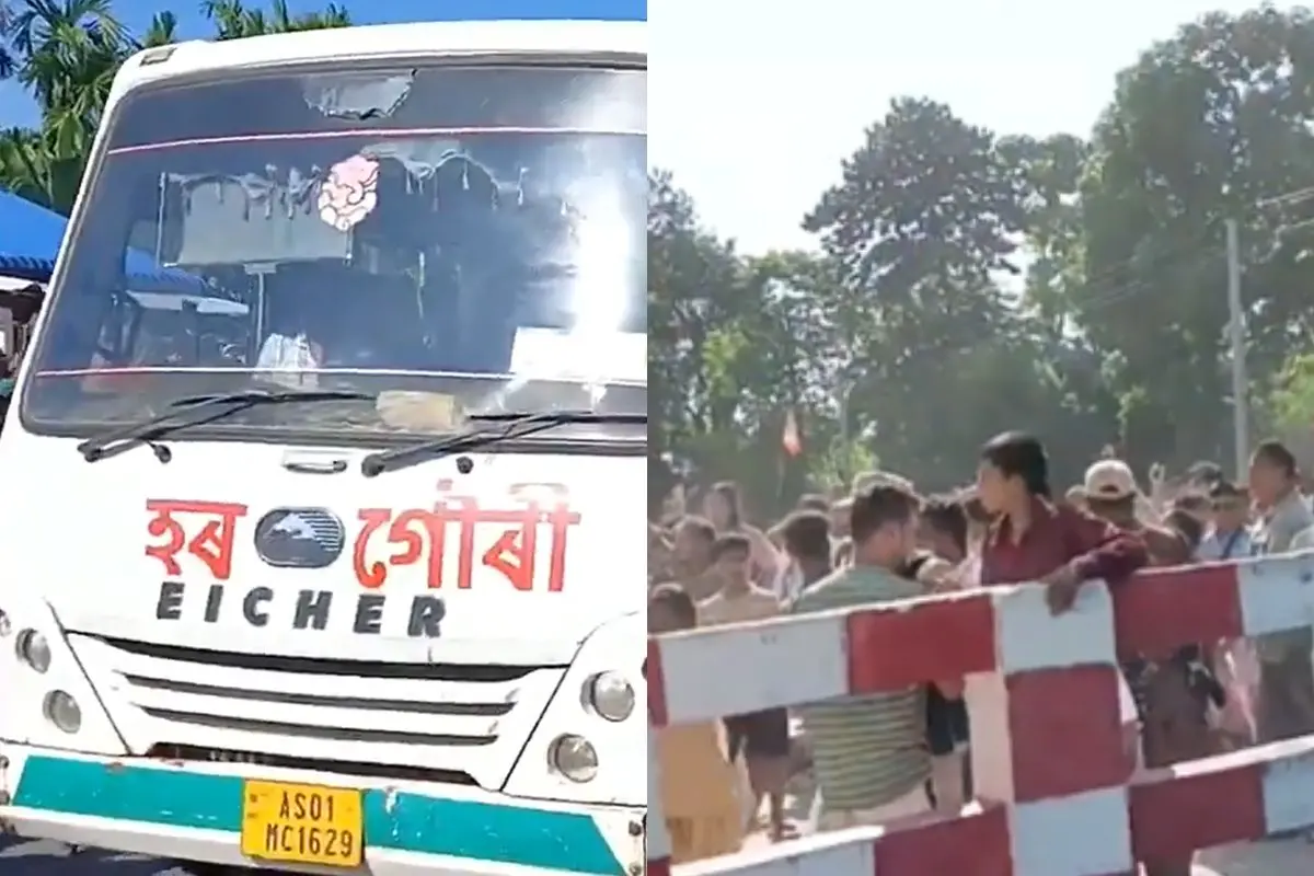 Visuals of protest from ANI video