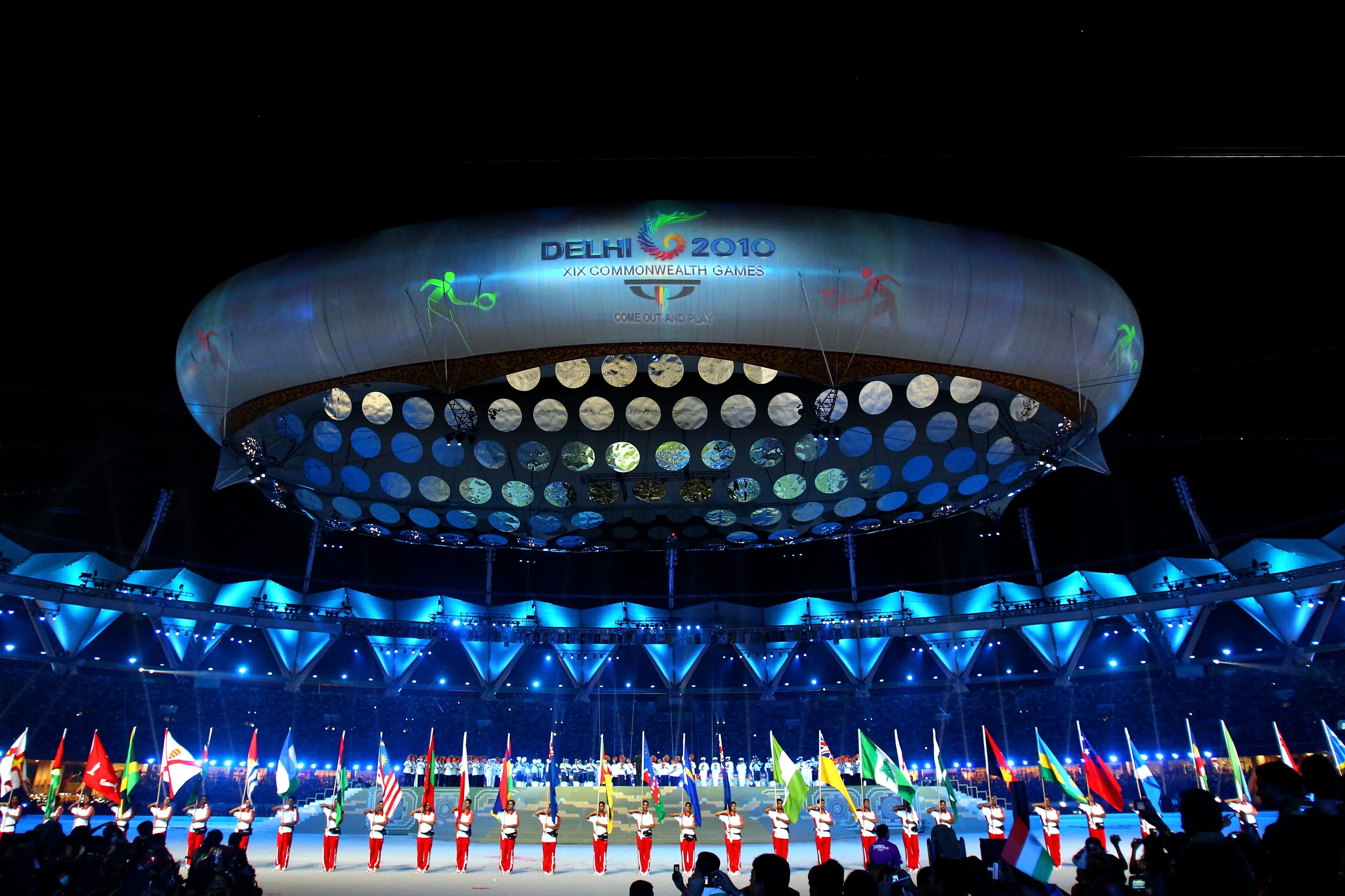 The opening ceremony of the 2010 Commonwealth Games in Delhi's Jawaharlal Nehru Stadium | Photo: Getty Images