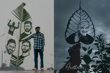 ഇലയിൽ വിരിയും മനോഹരചിത്രങ്ങൾ; രാജ്യമാകെ ശ്രദ്ധേയമായി മനുവിന്റെ ലീഫ് ആർട്ട്