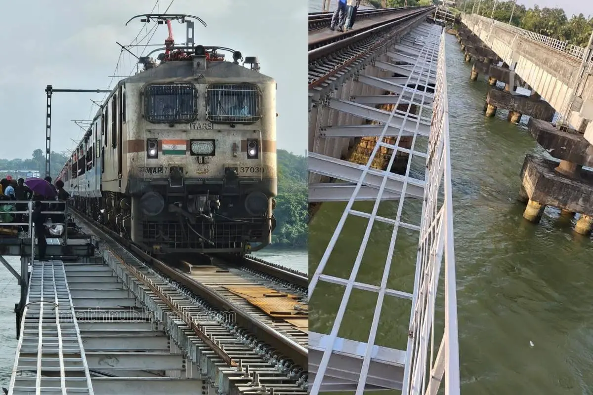 കണ്ണൂര്‍ വളപട്ടണം റെയില്‍വേ പാലത്തില്‍ നിര്‍മ്മാണം പുരോഗമിക്കുന്ന സുരക്ഷാ പാത