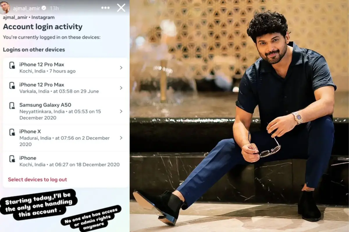 His Instagram story (L), Ajmal Ameer