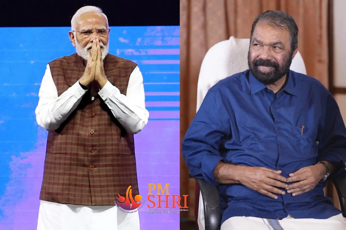 പ്രധാനമന്ത്രി നരേന്ദ്ര മോദി, മന്ത്രി വി. ശിവൻകുട്ടി | Photo: ANI, Mathrubhumi