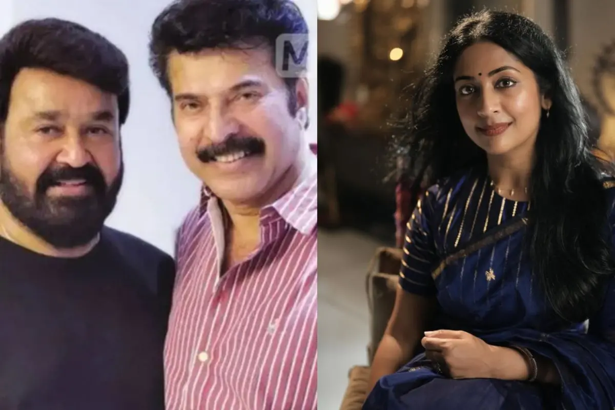 From (L) Mammootty and Mohanlal; Navya Nair | Photos: MBI, Instagram/@navyanair143