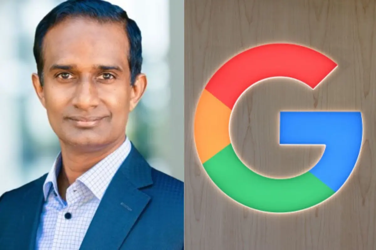Karthik Narain,  the Google logo | Photo: X/ Karthik Narain, AFP