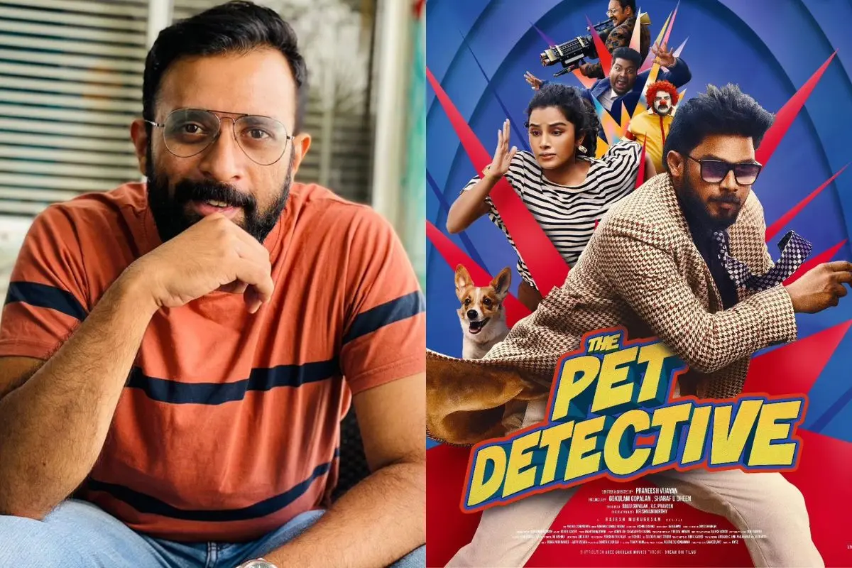 സംവിധായകൻ പ്രനീഷ് വിജയൻ, ദി പെറ്റ് ഡിറ്റക്ടീവ് എന്ന ചിത്രത്തിന്റെ പോസ്റ്റർ | ഫോട്ടോ: Facebook
