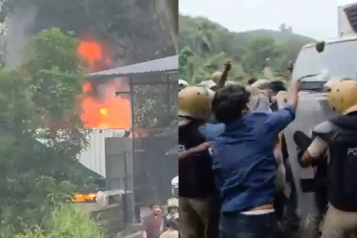 Visuals of the protest in Thamarassery, Kozhikode