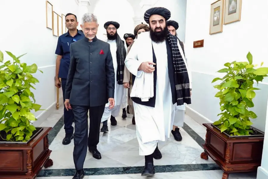 External Affairs Minister S. Jaishankar in an informal conversation with Afghanistan's Foreign Minister Mawlawi Amir Khan Muttaqi
