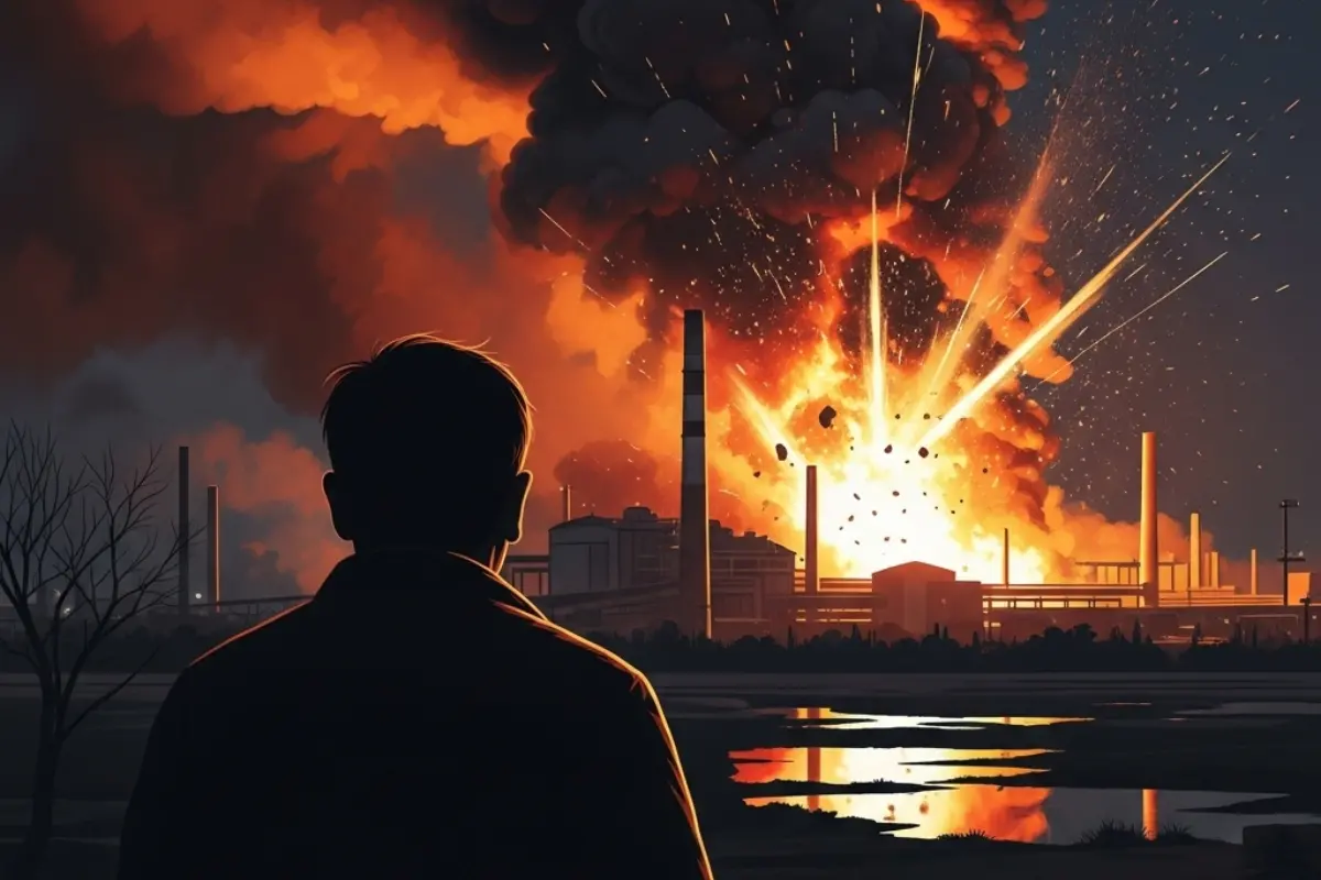 Representational Image of a factory explosion | AI Generated