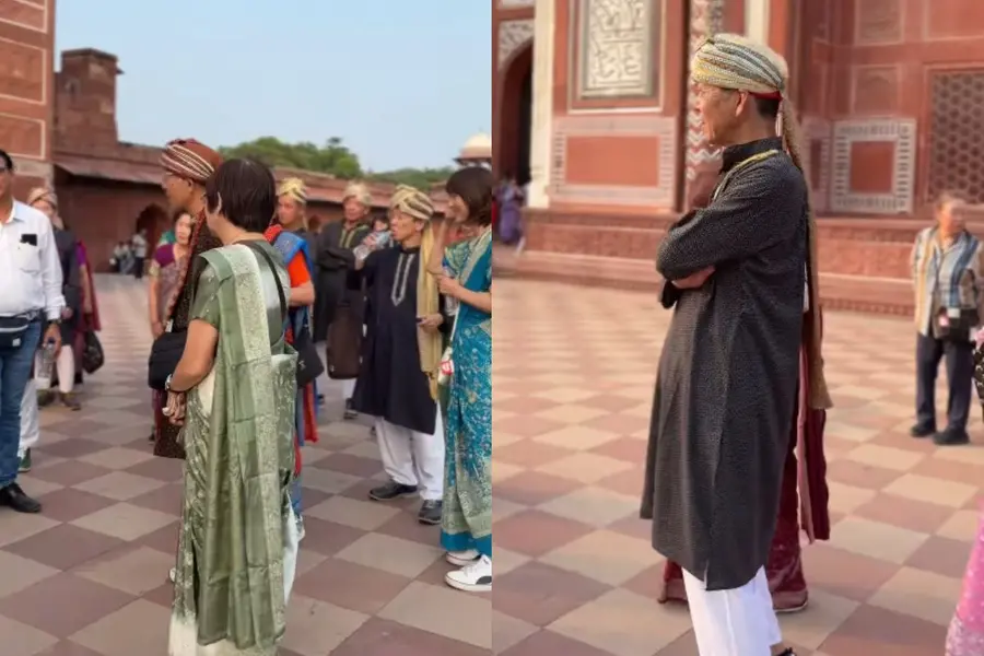 Viral video of tourists in wedding outfits at Taj Mahal turns heads; internet divided