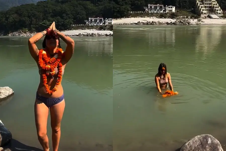 Tourist in bikini takes holy dip in Ganga; sparks debate, 'if Indian women…'