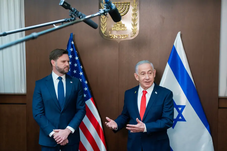U.S. Vice President JD Vance and Israel's Prime Minister Benjamin Netanyahu
