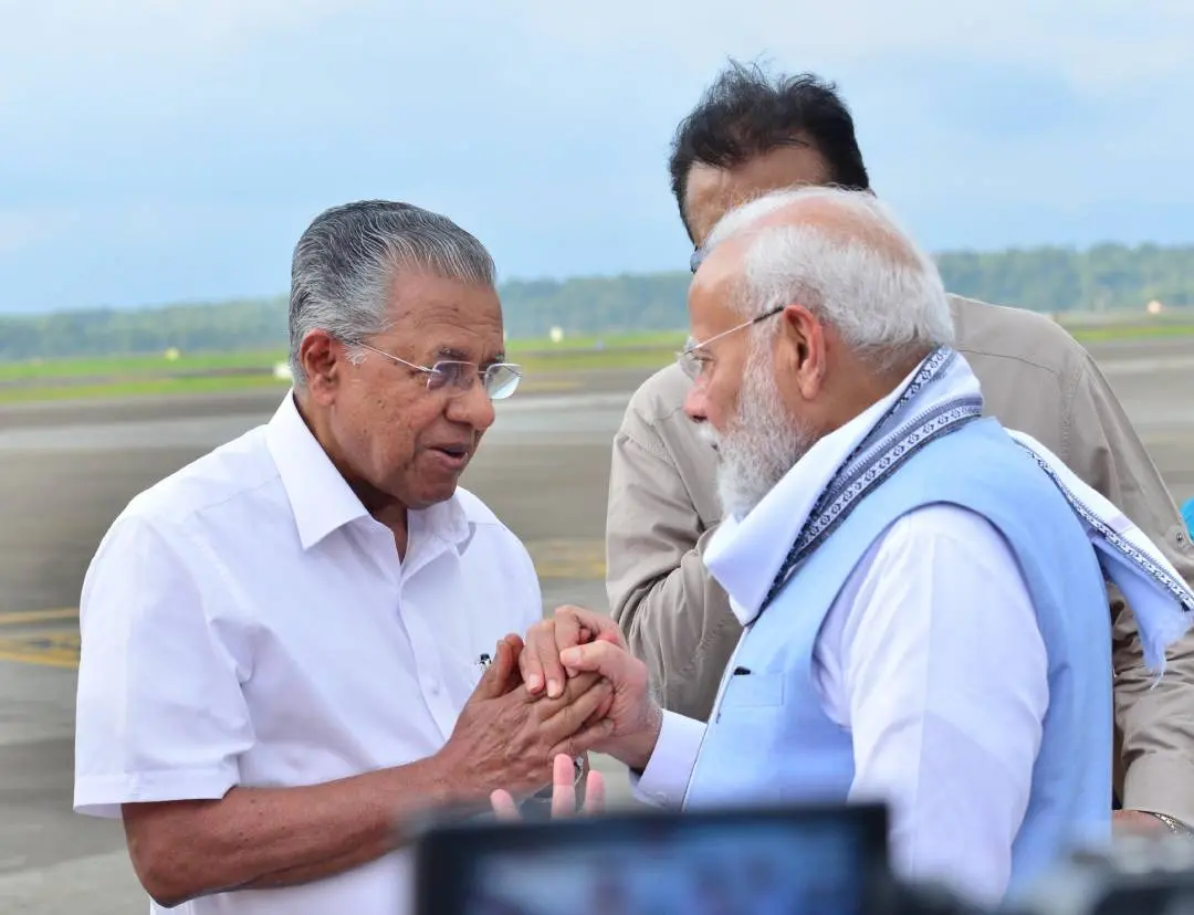 മുഖ്യമന്ത്രി പിണറായി വിജയനും പ്രധാനമന്ത്രി നരേന്ദ്ര മോദിയും | Photo: https://x.com/PIBTvpm