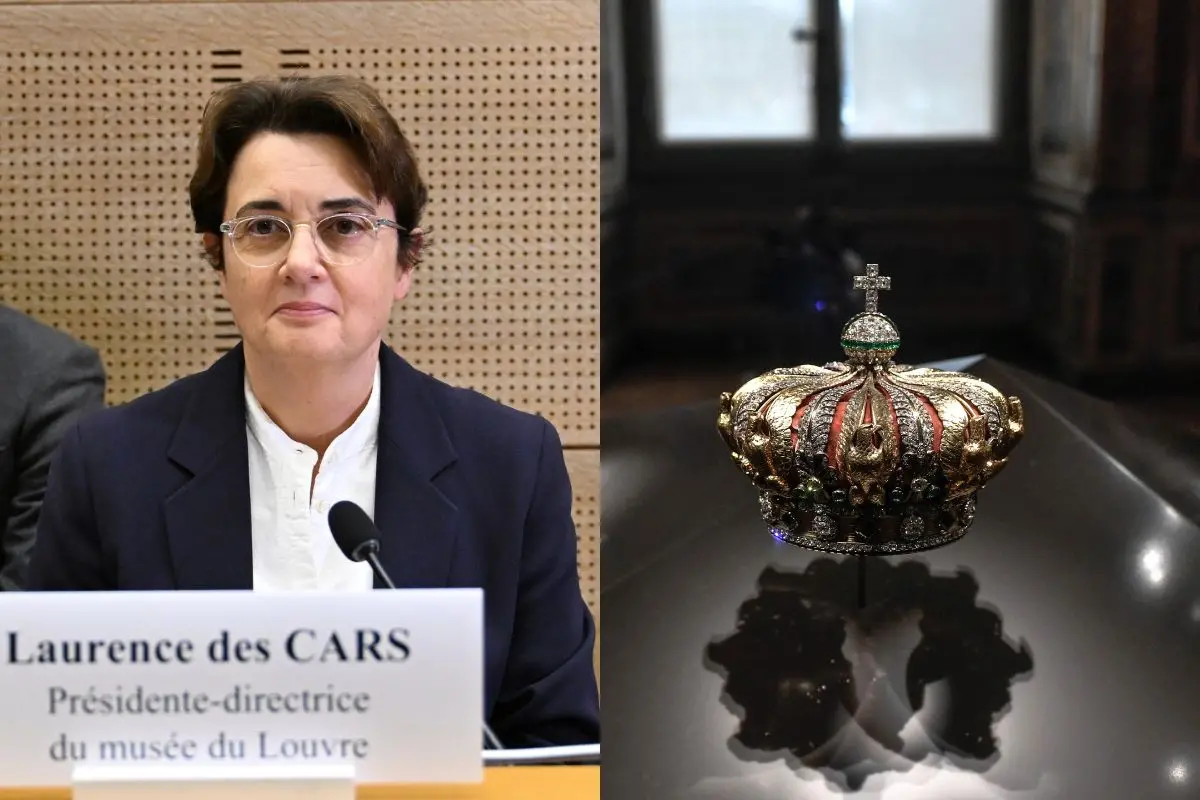 Laurence des Cars, director of Le Louvre museum (L) | The crown of the Empress of the French Eug&eacute;nie de Montijo (R) | Photo: Agencies