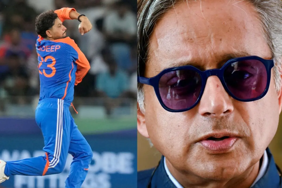 From (L) Kuldeep Yadav and Shashi Tharoor | Photos: AP/PTI