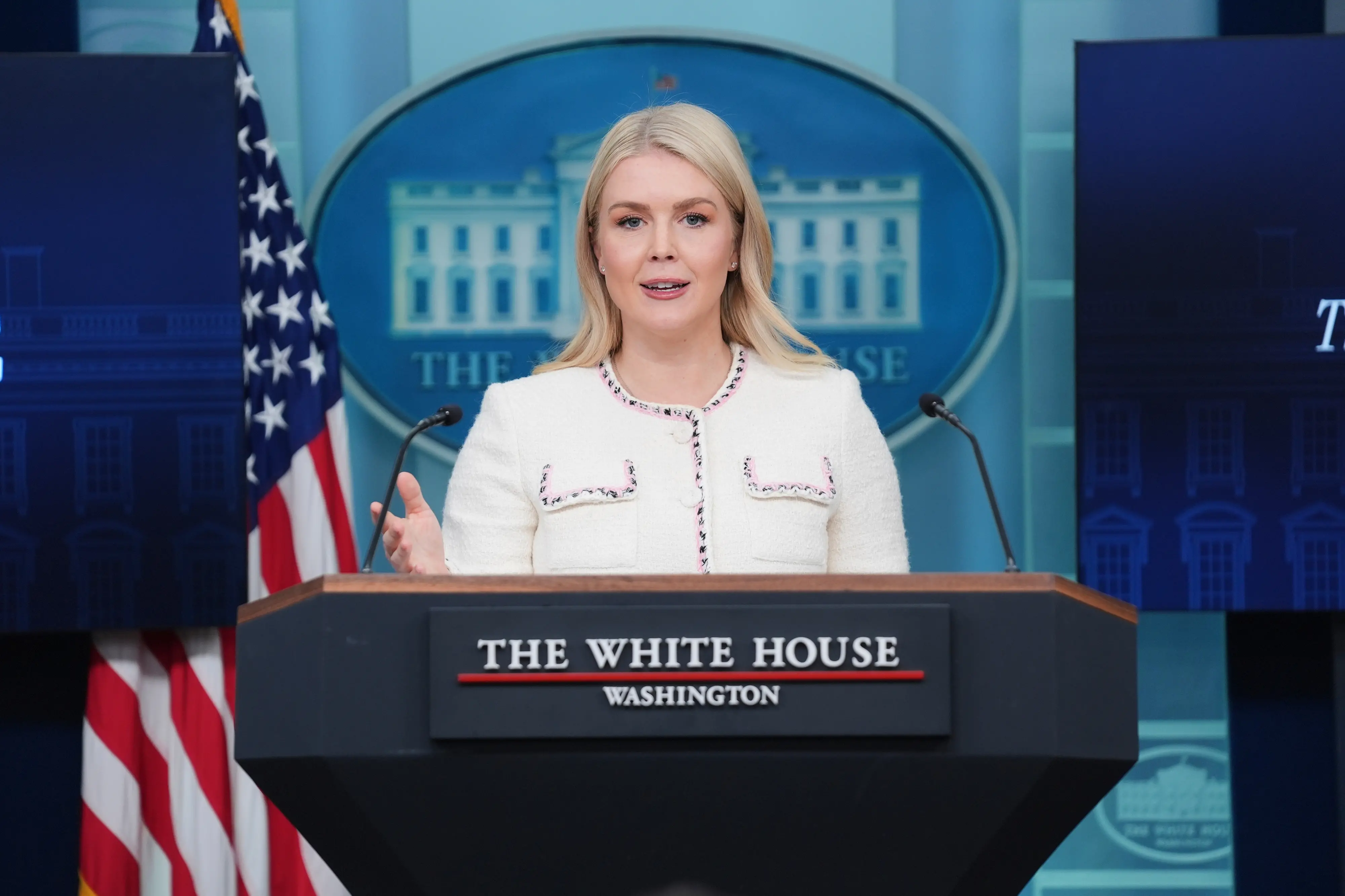 White House press secretary Karoline Leavitt speaks during a press briefing at the White House | Photo: AP