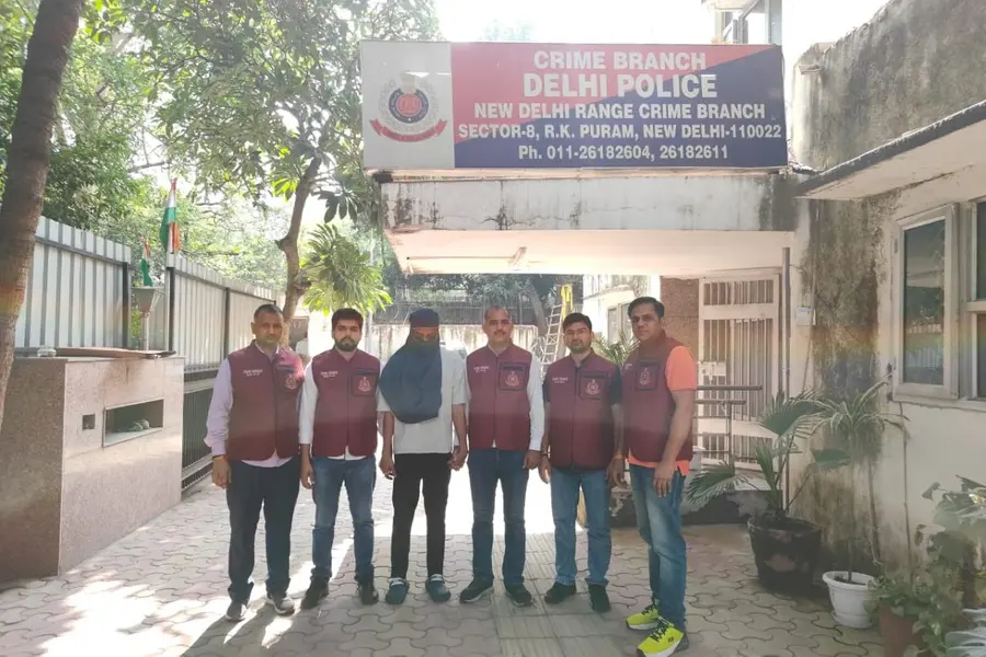 Police with accused